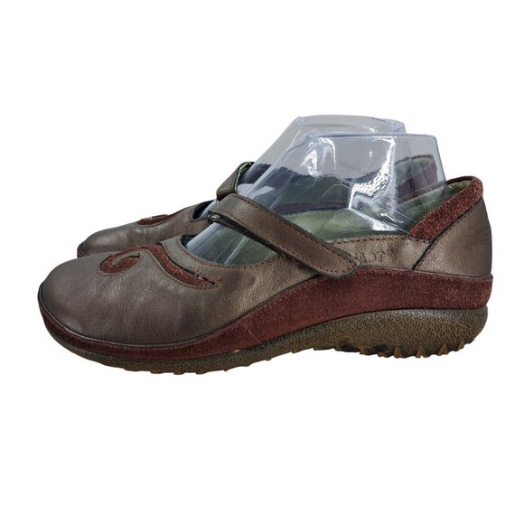 Naot Matai Brown Bronze Leather Mary Jane Comfort Shoes Size 38 US 7 Artsy - Picture 4 of 15